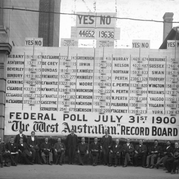 Image Results of the Federal poll July 31 1900 displayed n the Record Board of the West Australian