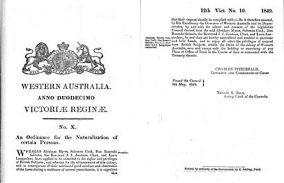 12 Victoria no. 10 - An Ordinance for the Naturalisation of Certain Persons