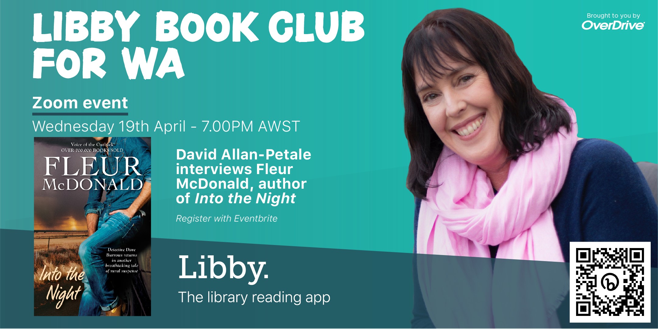 Digital ad for Libby Book Club for WA featuring ‘Into the Night’ by Fleur McDonald