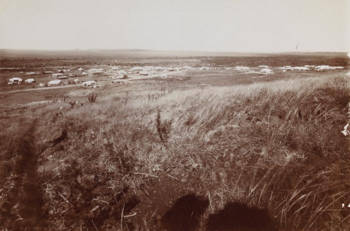 View across Roebourne toward Harding River to country beyond about 1890 