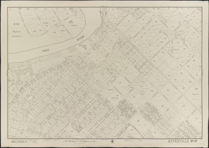 MAPP0000759 Western Australia Bonnes 4 chain cadastral series No 117 Rivervale 1953