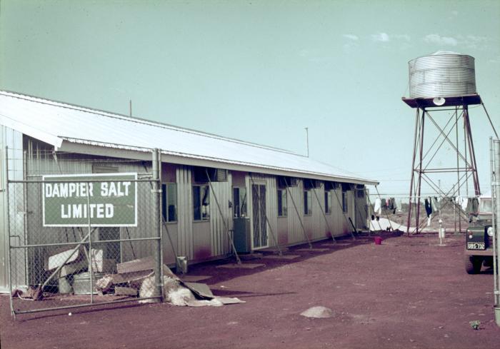 Workshop and water tower built for Dampier Salt by Steel Construction Company 1968