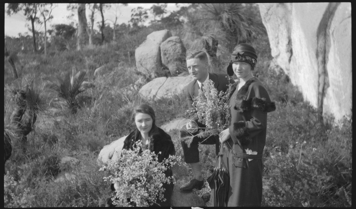 Rica Erickson picking wildflowers in Kalamunda hills 1924