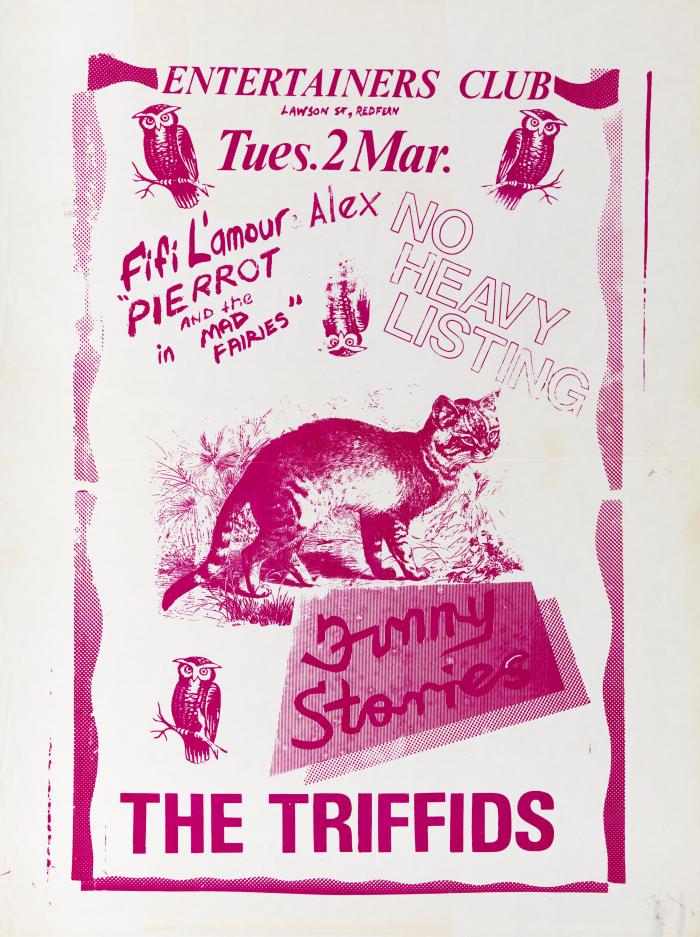 Triffids Poster for gig at Entertainers Club March 2 c1980