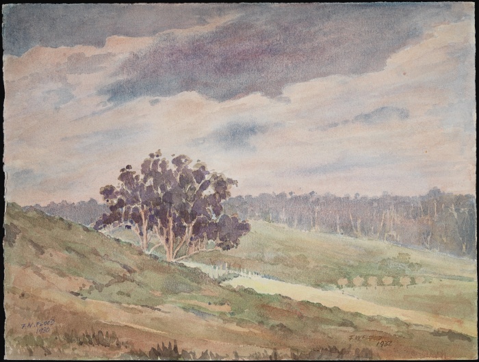 Country road 1932Rural scene 1932 Watercolour by Fred Flood