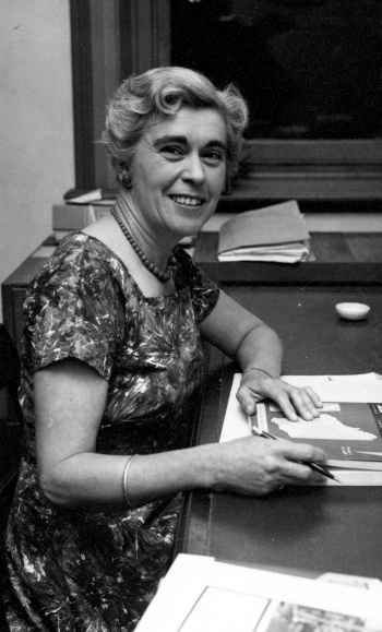 Mollie Lukis at her desk