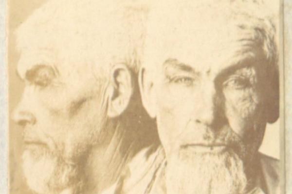 Later prisoner mugshot of convict George Roberts transported to Western Australia for theft