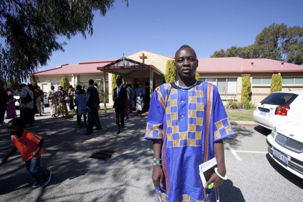 Dondon Malith outside St Anselm of Canterbury Anglican Church Kingsley 30 September 2012