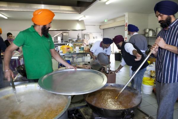 Sikh community at Gurdwara Sahib of Western Australia Sikh Community Centre