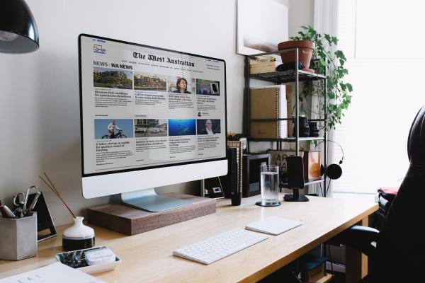 The West Australian online on a desktop computer screen