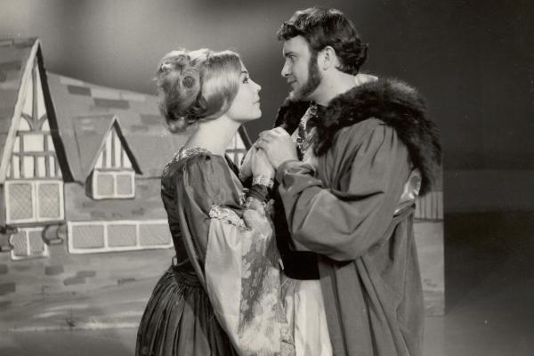 Veronica Overton Peter Harries in dramatic costume