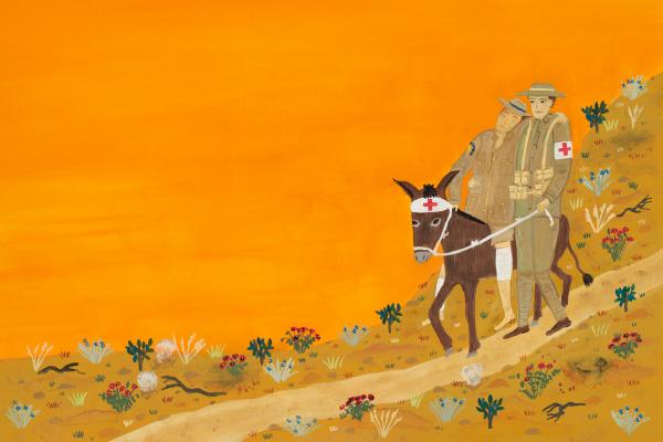 Original illustration from the book Simpson and his donkey
