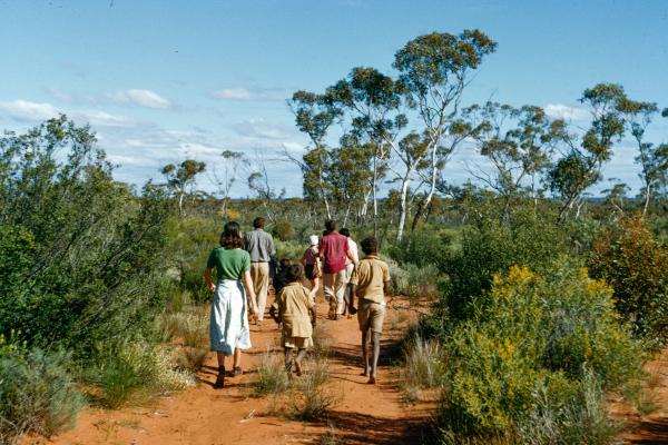 Cundeelee school children on a bush walk 1955