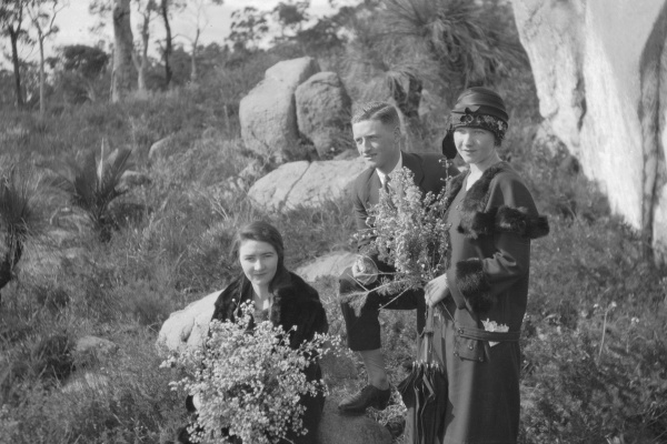 Rica Erickson picking wildflowers in Kalamunda hills 1924