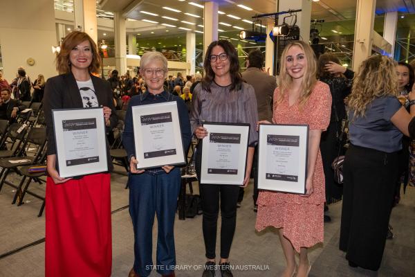 Premiers Book Awards 2021 the winners - Shirley Marr Writing for Children  Nandi Chinna  WA Writers Fellowship Elfie Shiosaki  Emerging Writer