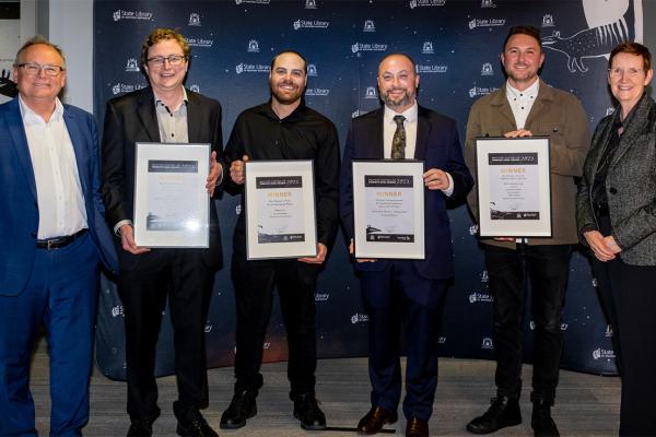 Premiers Book Awards 2023 Winners with Minister Templeman and Catherine Clark