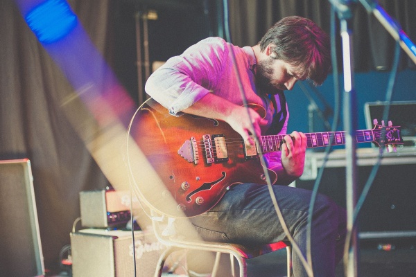 Jameson Feakes performing on guitar as part of the Audible Edge festival of experimental and improvised music 2017
