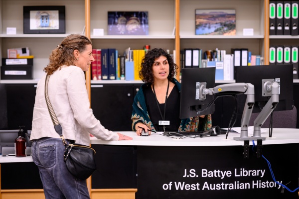 JS Battye Library Reference Desk on Level 3