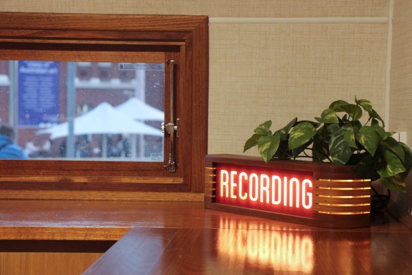 Inside The Chin Wagon  with Recording sign lit up