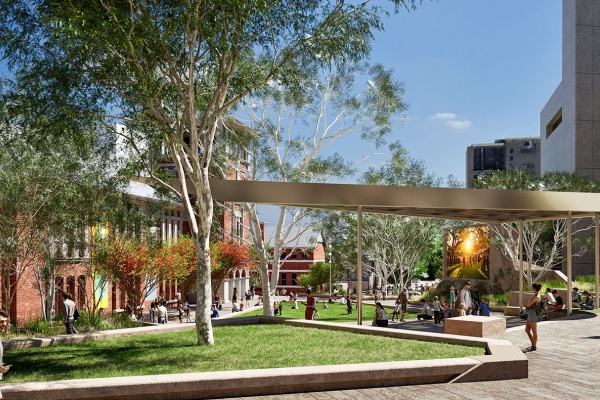 Mock-up of Perth Cultural Centre precinct after the completed rejuvenation project 