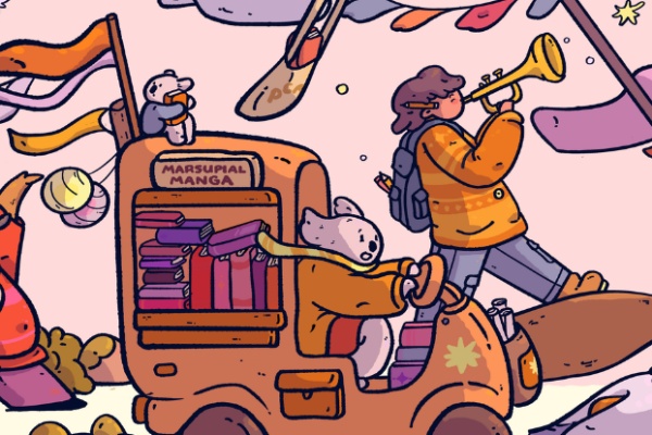 comic illustration to promote Perth Comic Arts Festival