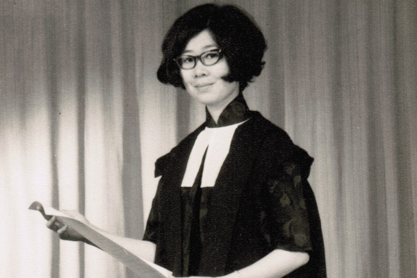 woman in graduation attire