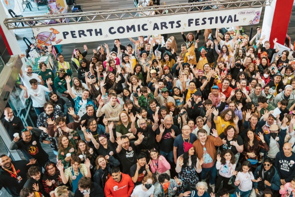 Market day at the 2025 Perth Comic Arts Festival PCAF