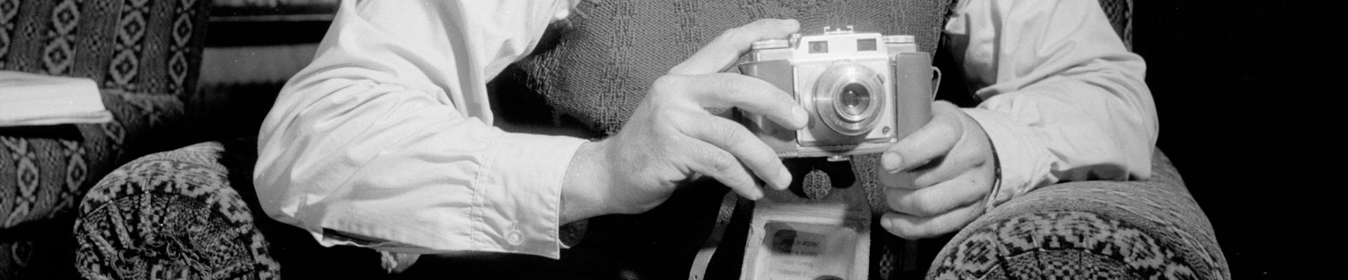 John Portman with his camera c1959