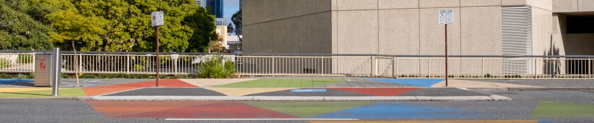 The ACROD bay and surrounds on Francis street