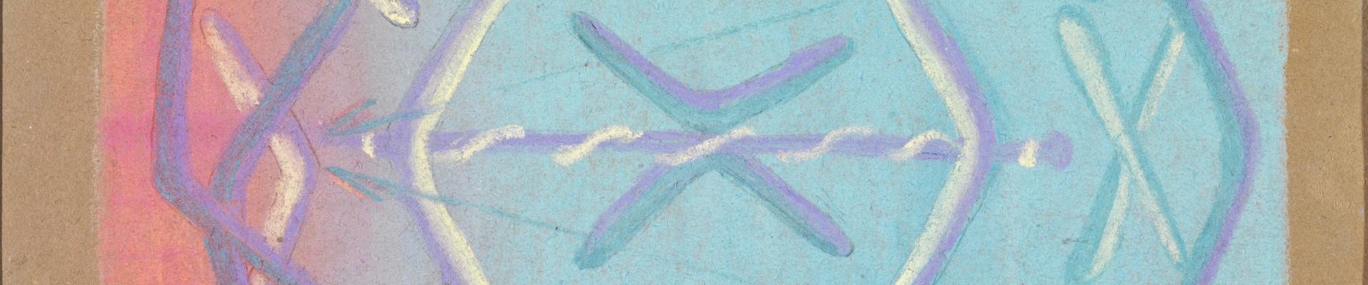 Crayon drawing Carrolup Aboriginal Settlement childrens art collection