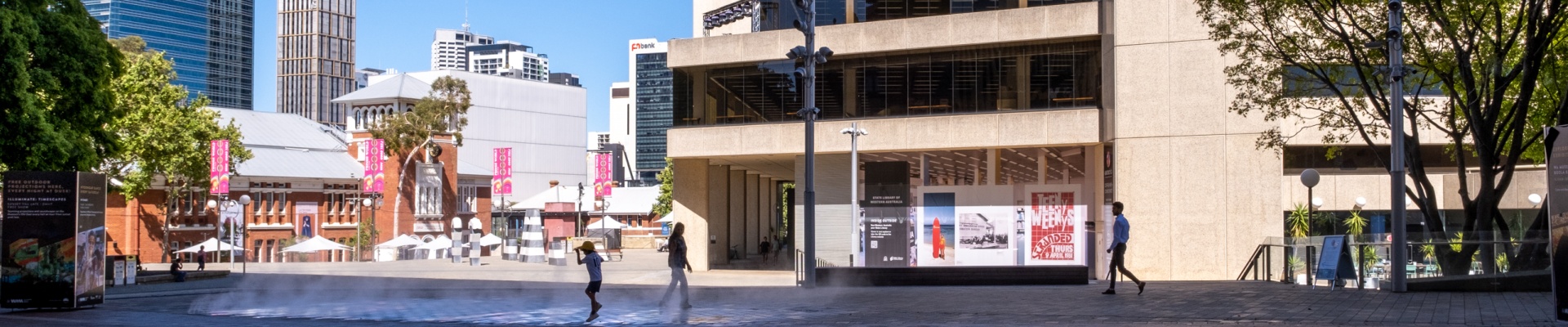 Library exterior from Museum