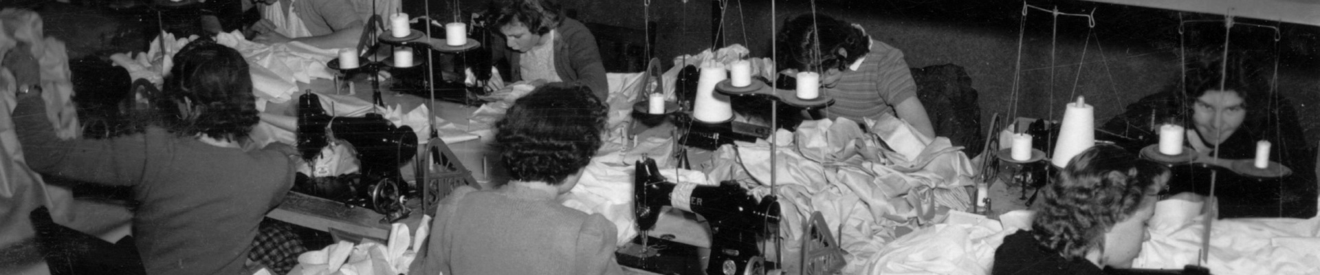Sewing garments Women clothing workers sewing in the Davidson Clothing Factory Welshpool 8 September 1949