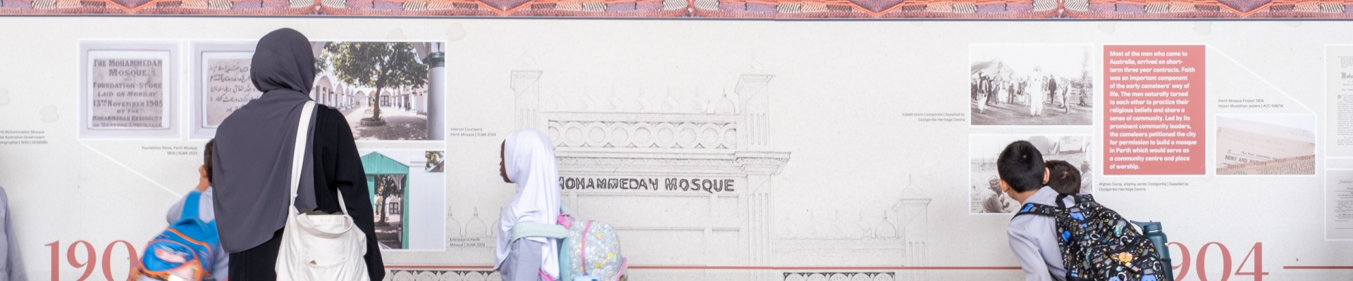 School excursion looking at the Sheiks Fakes and Cameleers exhibition 2024