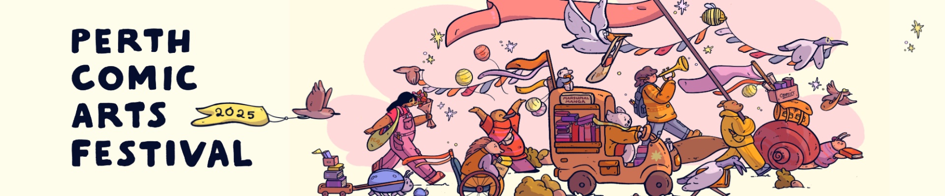 comic illustration to promote Perth Comic Arts Festival