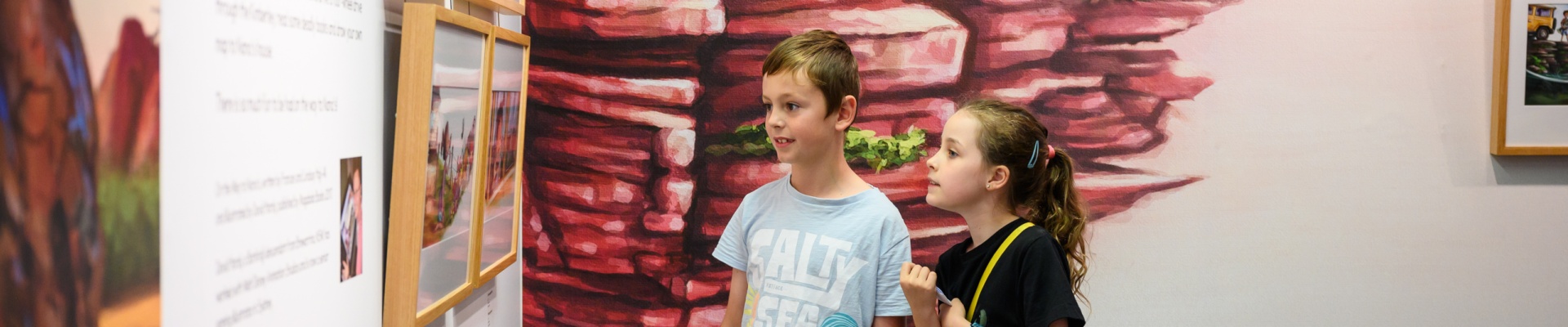 Visitors at On the Way to Nanas exhibition