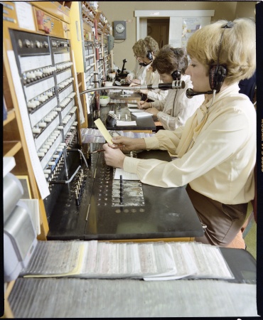 Telephonists taking messages at UTAS Communications Centre West Perth