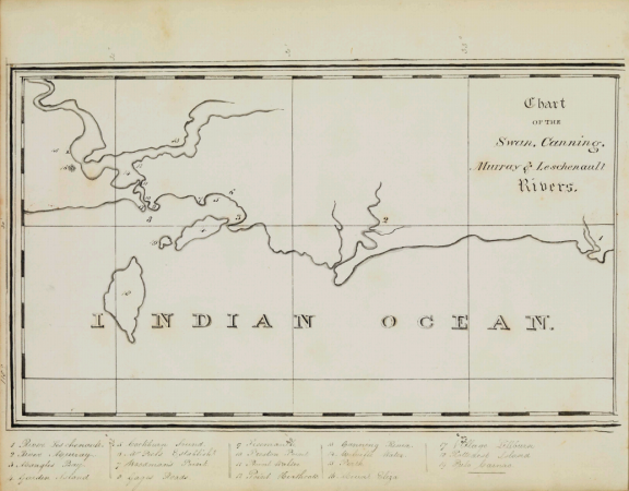 Chart of the Swan Canning Murray  Leschenault Rivers from Mary Ann Friends journal 1830 