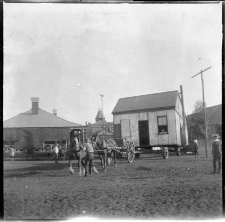 304460PD Canon Collicks home being moved Boulder 1905