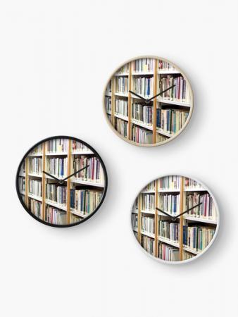 Book stacks clocks on RedBubble