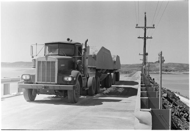 Trucking salt to the washing plant Dampier 1972