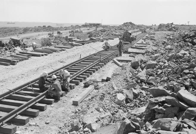 Rail construction Dampier September 1965