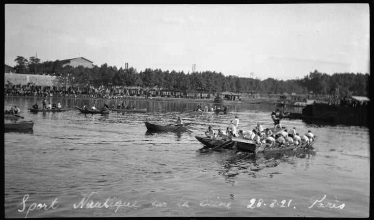 Boat racing on the river Seine 1921