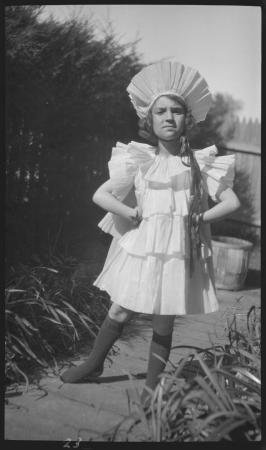Sara wearing a paper costume 1919