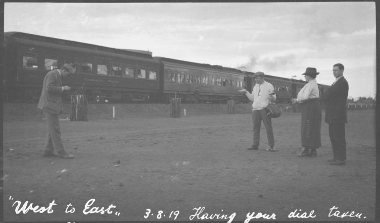  Trip to Melbourne on the Trans-Australia railway  having your dial taken August 1919