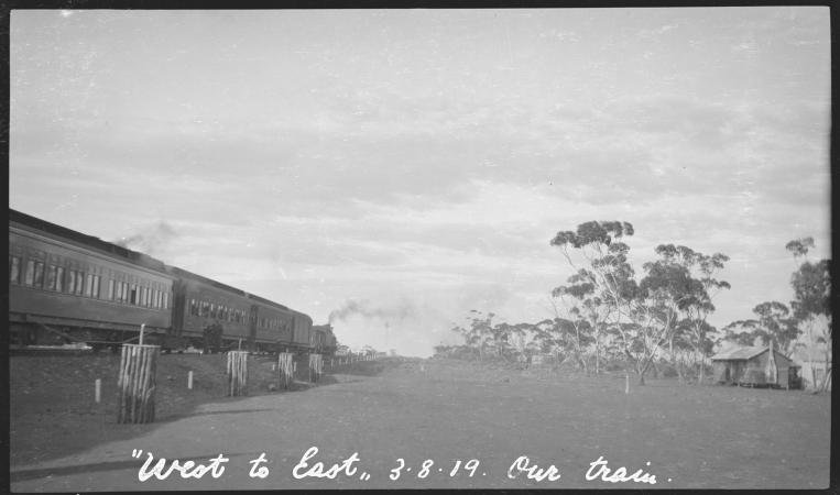 Trip to Melbourne on the Trans-Australia railway  West to East August 1919