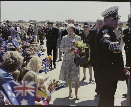 Queen Elizabeth II and Prince Philip Duke of Edinburgh leave Perth 9 October 1981