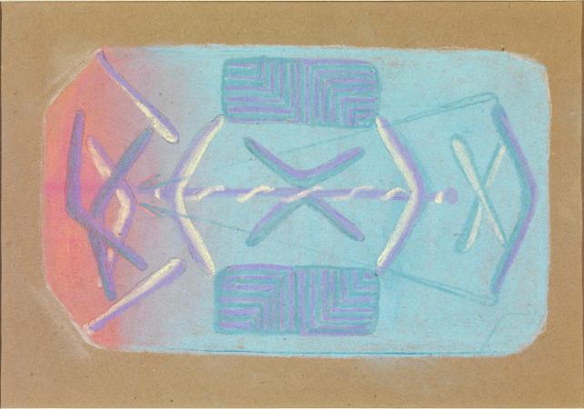 Crayon drawing Carrolup Aboriginal Settlement childrens art collection