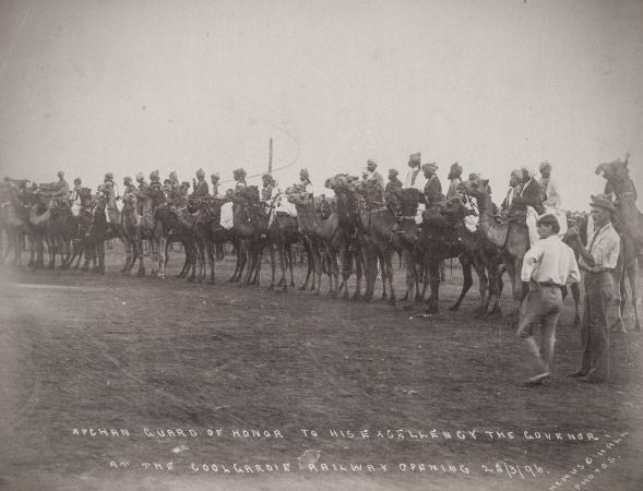 Afghan guard of honour for the Governor at the opening of the Coolgardie Railway 23 March 1896