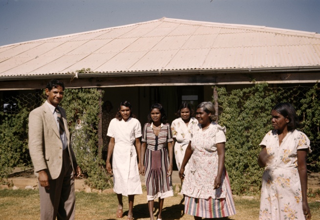 Peter Coppin and the committee women who helped develop Yandeyarra School 1953