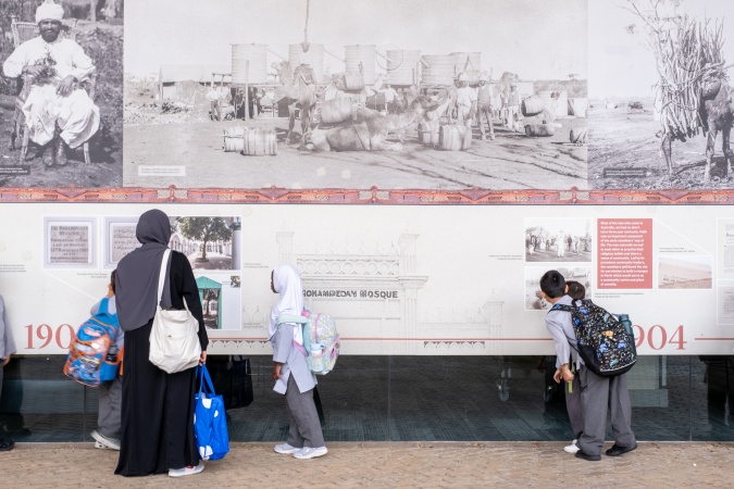 School excursion looking at the Sheiks Fakes and Cameleers exhibition 2024